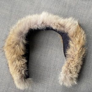 Canada Goose coyote fur trim replacement navy blue authentic collar